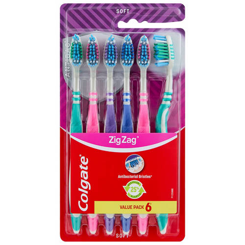 Front shot 2, Zig Zag Toothbrush 6 Pack