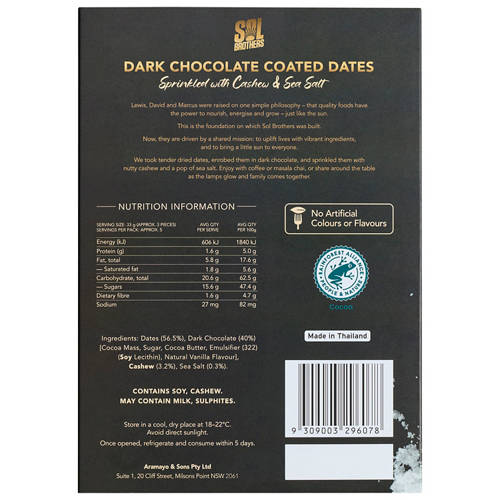 Front shot 3, Dark Chocolate Coated Dates 167g