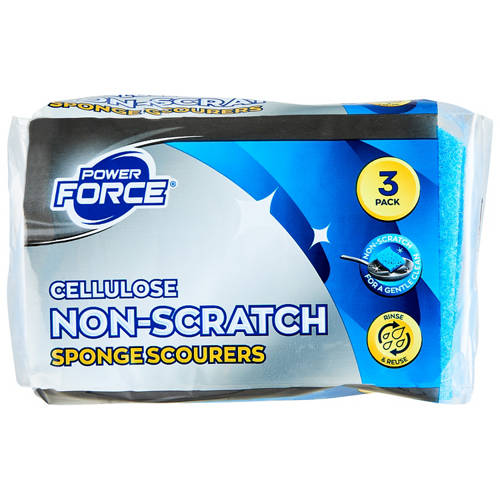 Front shot 2, Assorted Cellulose Sponge Scourers 3 Pack