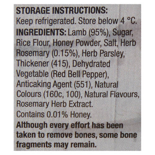 Ingredients 1, Honey & Rosemary Butterflied Lamb Leg per kg