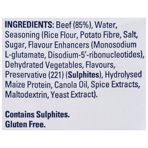 Ingredients 1, Beef Burgers 500g