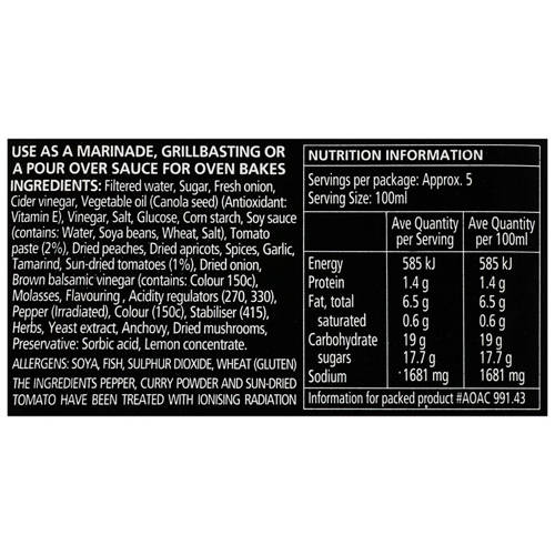 Ingredients 1, Barbecue Marinade 500ml