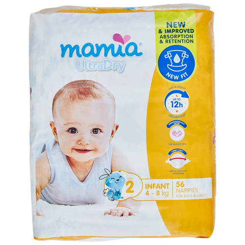 Front shot 2, Size 2 Nappies 4-8kg 56 Pack