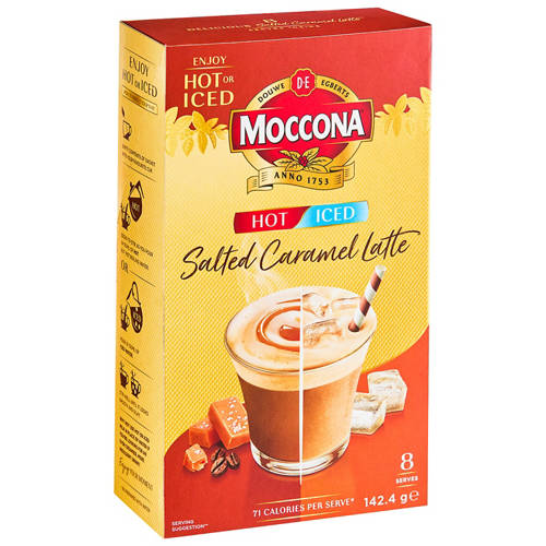 Front shot 1, Hot/Iced Coffee Salted Caramel Latte 8 Pack 142.4g