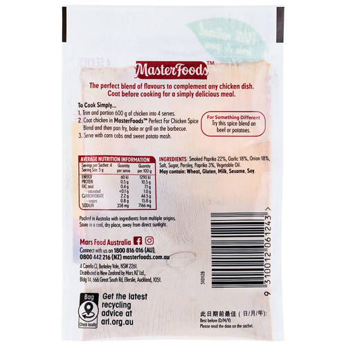 Front shot 2, Chicken Spice Blend 20g