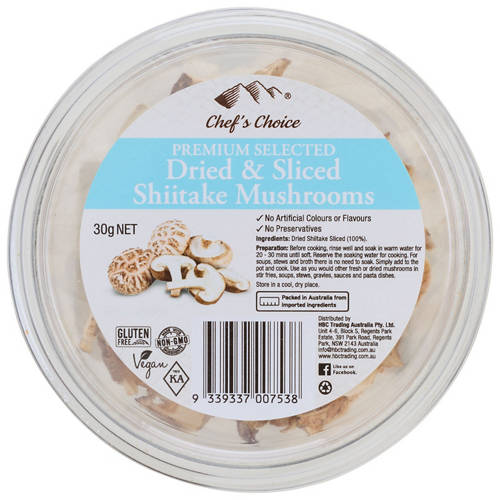 Front shot 2, Sliced Shiitake Dried Mushrooms 30g