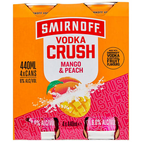 Front shot 2, Crush Mango & Peach 4 Pack 440ml