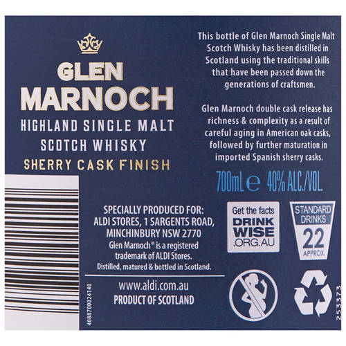 Front shot 5, Sherry Cask Finish Single Malt Scotch Whisky 700ml