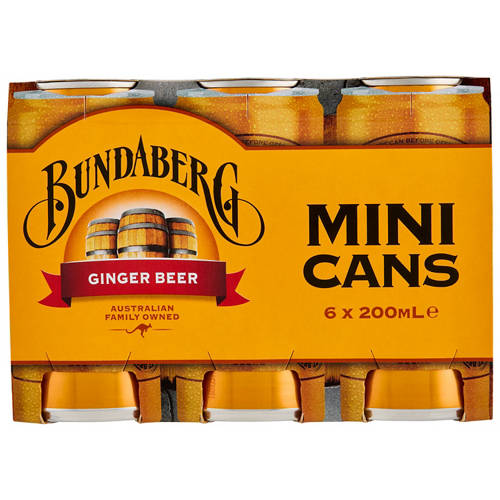 Front shot 3, Ginger Beer Mini Cans 6 Pack 200ml