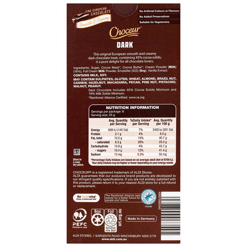 Front shot 2, Dark Chocolate Block 200g