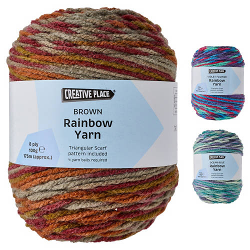 Group 1, Rainbow or Ombre Yarn 100g