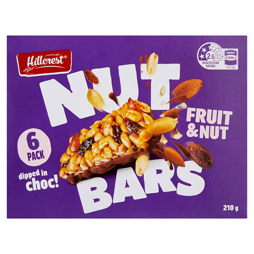 Front shot 2, Fruit & Nut Bars 6 Pack 210g