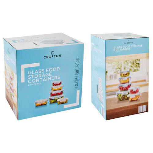 Group 1, Assorted Glass Food Storage Containers 6 Piece Set