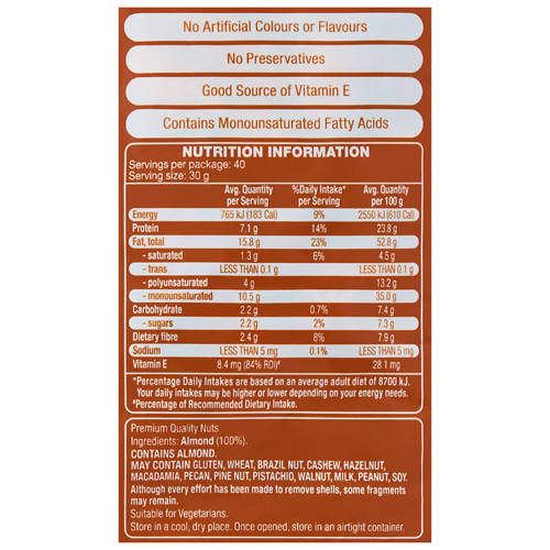 Nutrients 1, Almonds Natural 1.2kg