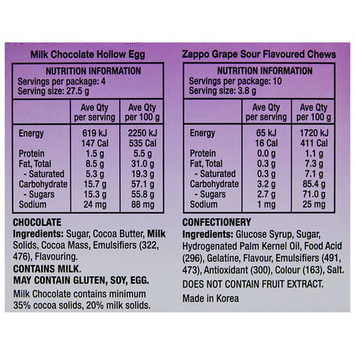 Nutrients 1, Zappo Gift Eggs 148-152g