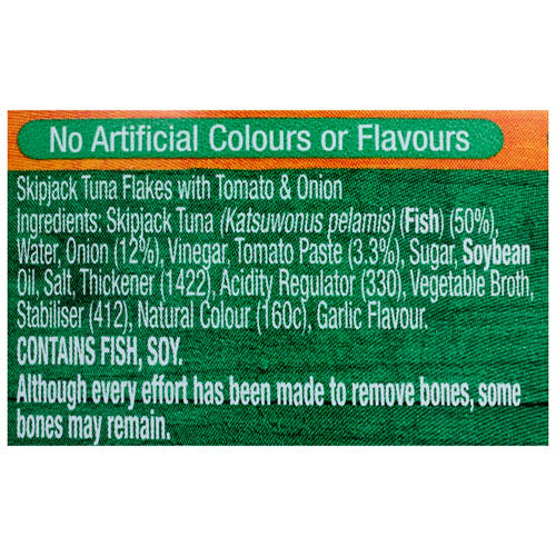 Ingredients 1, Tomato & Onion Tuna 95g