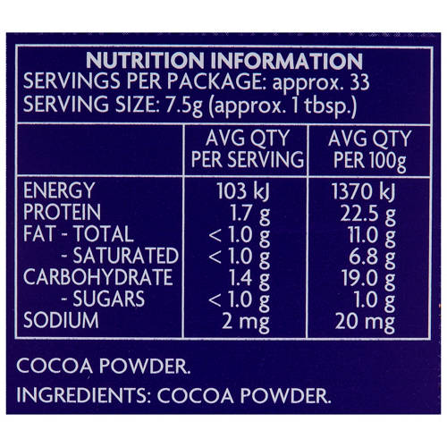 Nutrients 1, Baking Cocoa Powder 250g