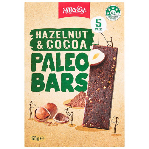 Front shot 2, Hazelnut & Cocoa Paleo Bar 175g