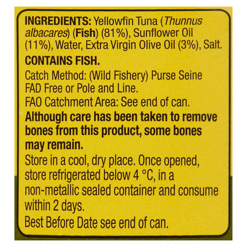 Ingredients 1, Yellowfin Tuna Italian Style in Oil 185g