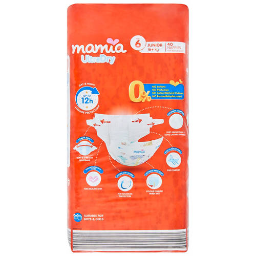 Front shot 3, Size 6 Nappies 16-25kg 40 Pack