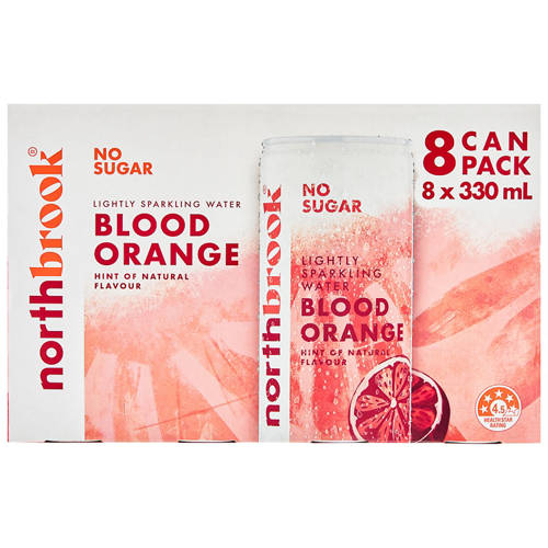 Front shot 2, Sparkling Water with Blood Orange 8 Pack 330ml
