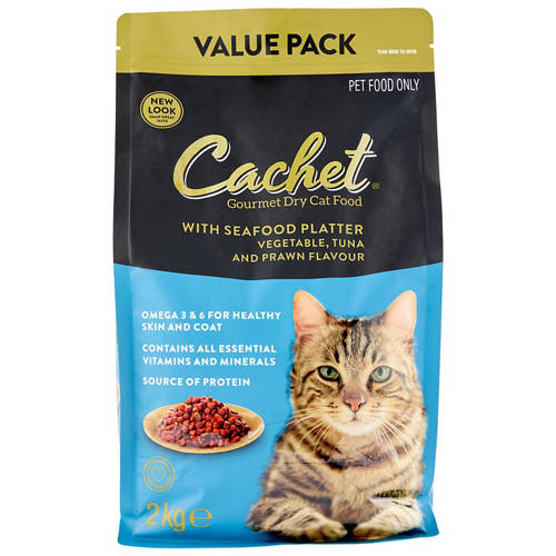 Front shot 2, Gourmet Dry Cat Food 2kg - Seafood platter, Tuna, Vegetable and Prawn Flavour