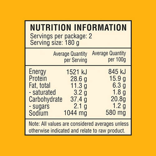 Nutrients 1, Chicken, Cheese & Bacon Schnitzel 360g