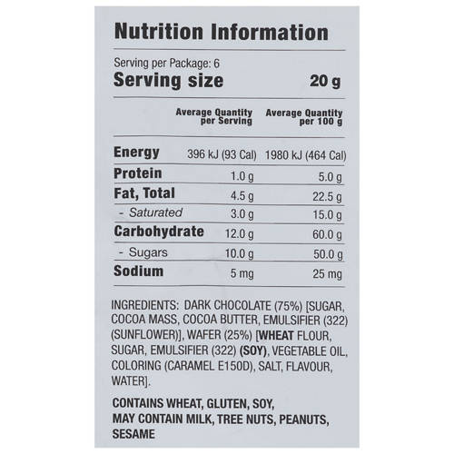 Nutrients 1, Mini Dark Chocolate Filled Waffle Cones 120g