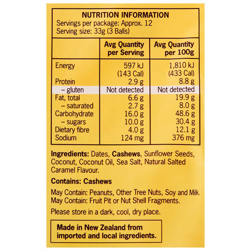 Nutrients 1, Snackaballs 35 Pack 396g - Salted Caramel