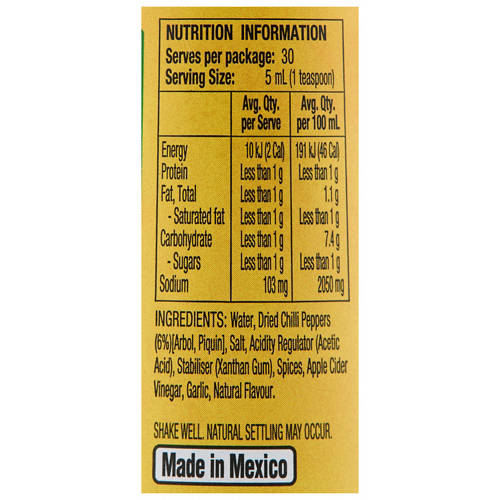 Nutrients 1, Cholula Original Hot Sauce 150ml