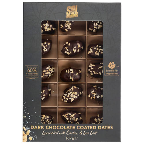 Front shot 2, Dark Chocolate Coated Dates 167g
