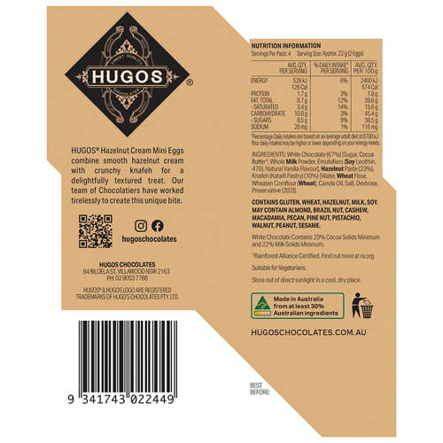 Front shot 2, Hazelnut Cream Mini Eggs 100g