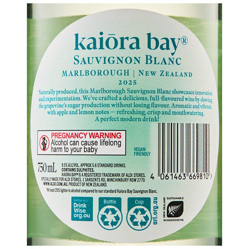 Front shot 3, Light in Alcohol Marlborough Sauvignon Blanc 2025 750ml