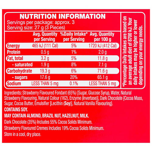 Nutrients 1, Strawberry Delightful Cream Fondants 90g