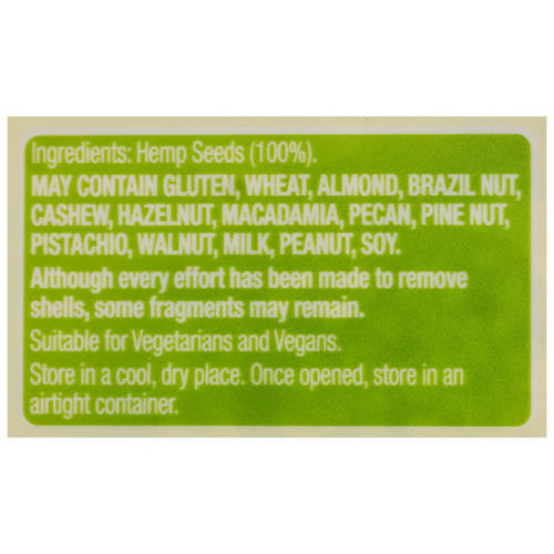 Ingredients 1, Hemp Seeds 1kg