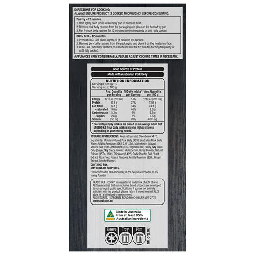 Front shot 2, Honey Soy Pork Belly Rashers
