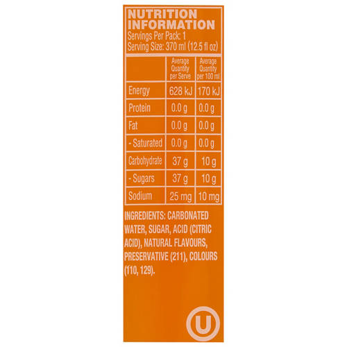 Nutrients 1, Jarritos Mexican Mandarin Soda 370ml