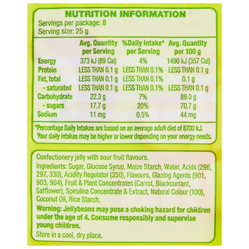 Nutrients 1, Jelly Beans Sour 200g