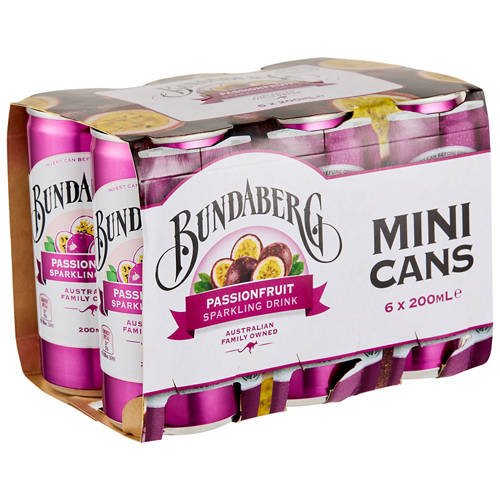 Front shot 2, Passionfruit Mini Cans 6 Pack 200ml