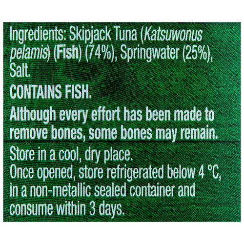 Ingredients 1, Tuna Chunks in Springwater 95g