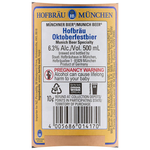 Ingredients 1, Oktoberfest 500ml