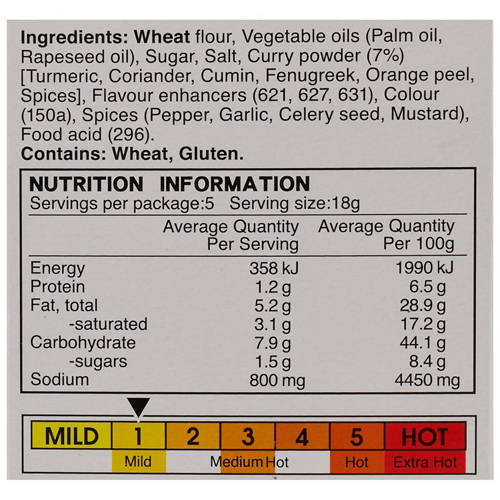 Ingredients 1, Curry Sauce 92g