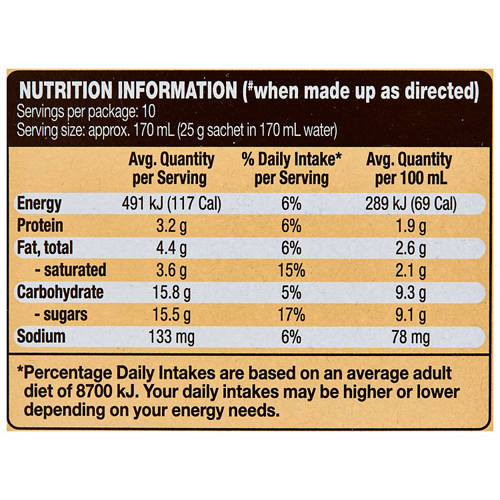Nutrients 1, White Hot Choc Sachets 10 Pack 250g