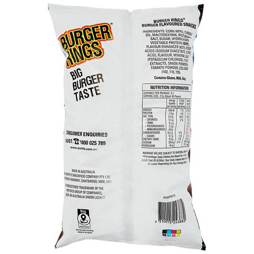Front shot 2, Burger Rings Party Bag 220g