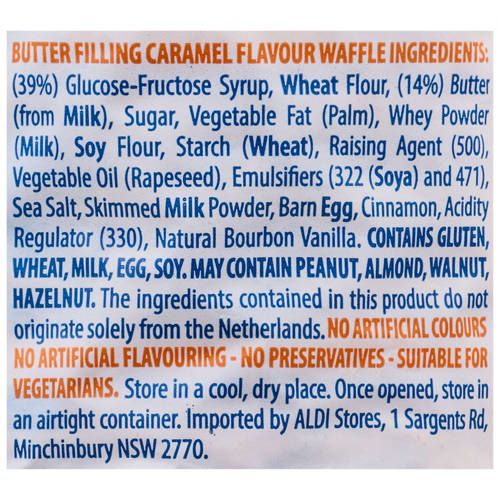 Ingredients 1, Dutch Syrup Waffles 252g
