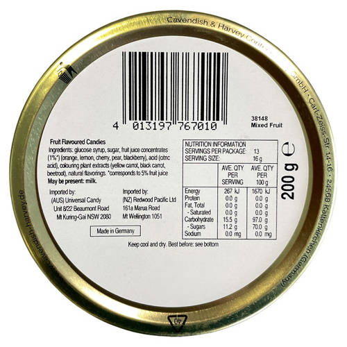 Front shot 2, Mixed Fruit Tin