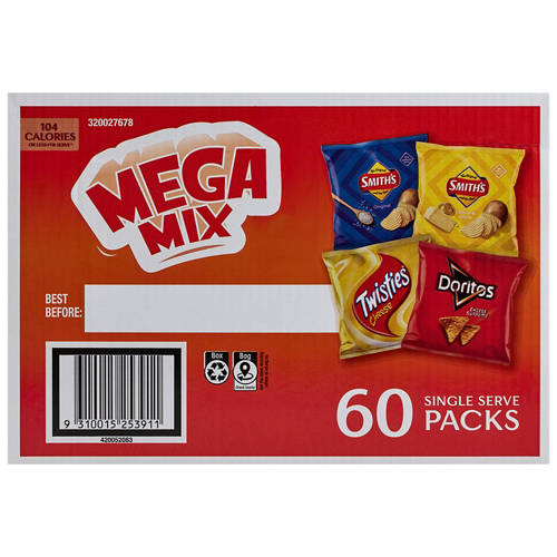 Front shot 2, Mega Mix Chips 60 Pack 1.14kg