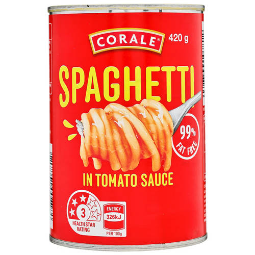 Front shot 2, Spaghetti in Tomato Sauce 420g