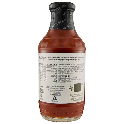 Front shot 2, BBQ Sauce Original 510g