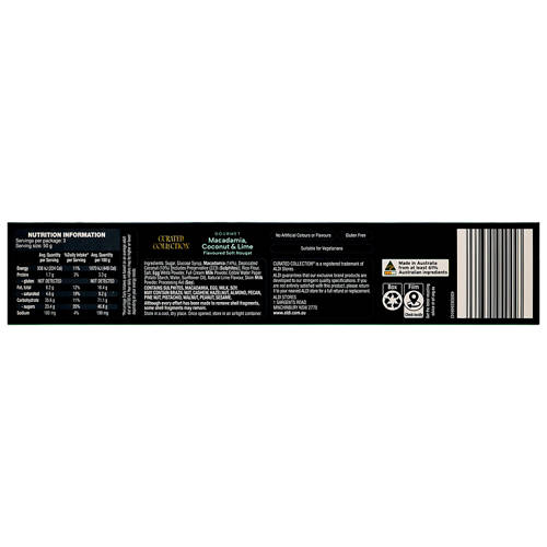 Front shot 3, Gourmet Soft Nougat Macadamia, Coconut and Lime 150g
